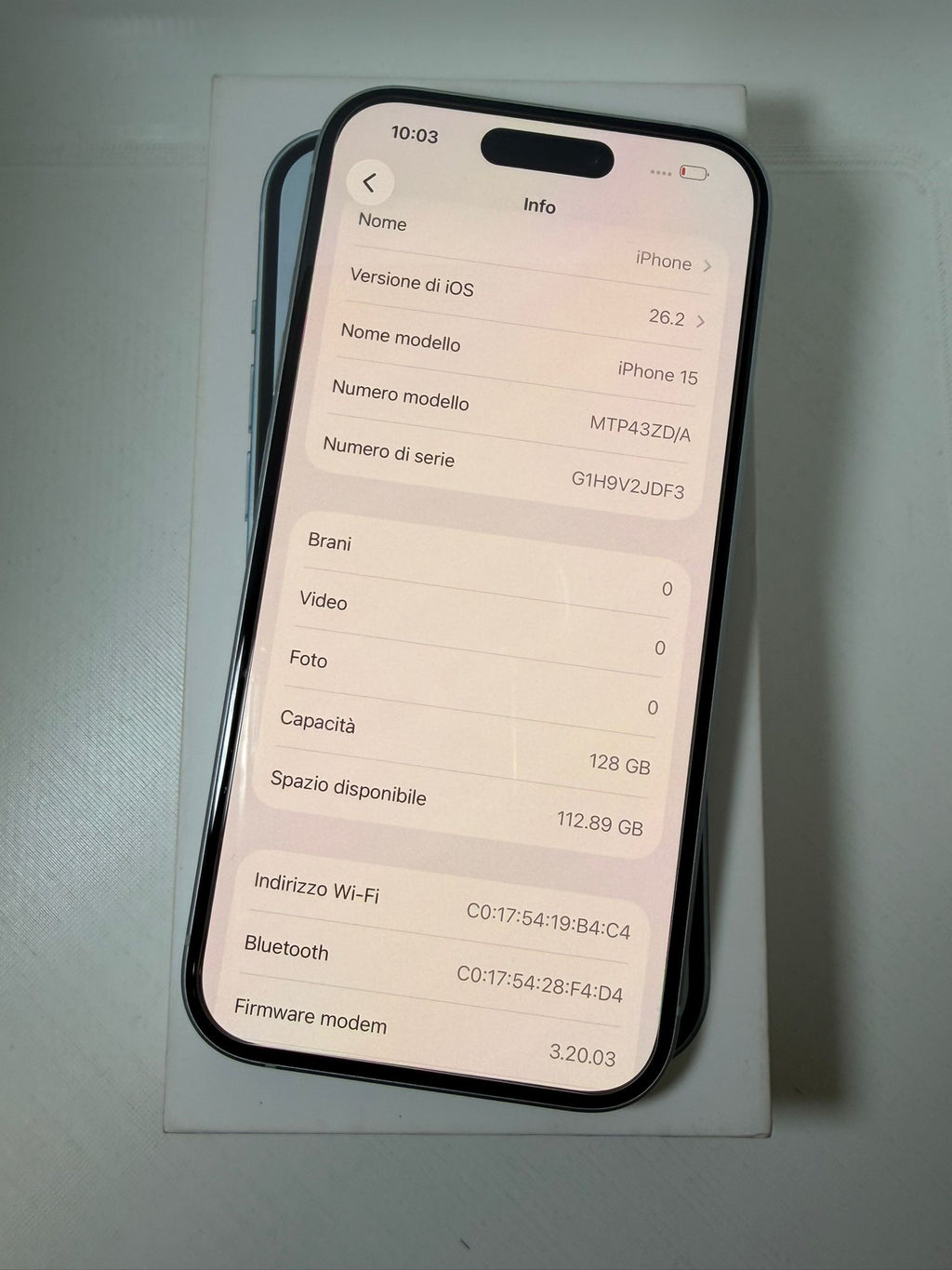 IPhone 15 128GB Blue Batteria 83%