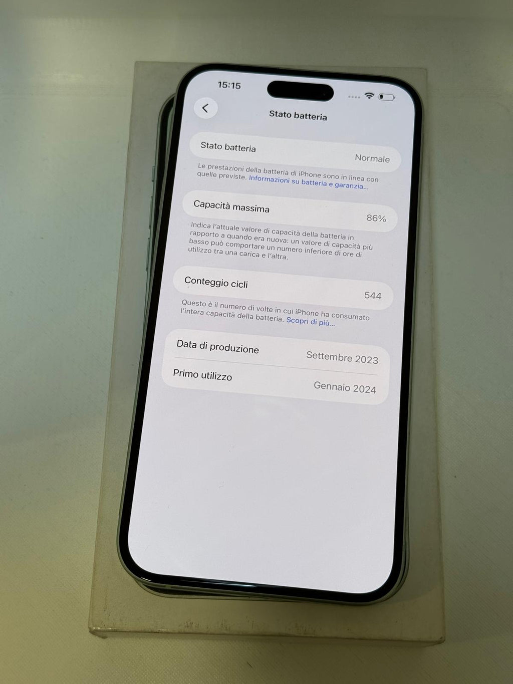 iPhone 15 Plus 128 GB Verde Batteria 86%