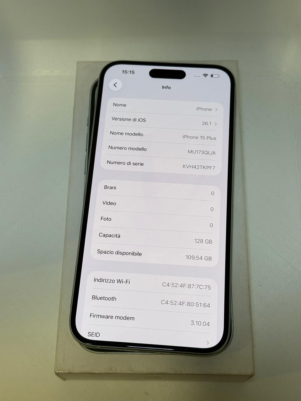 iPhone 15 Plus 128 GB Verde Batteria 86%