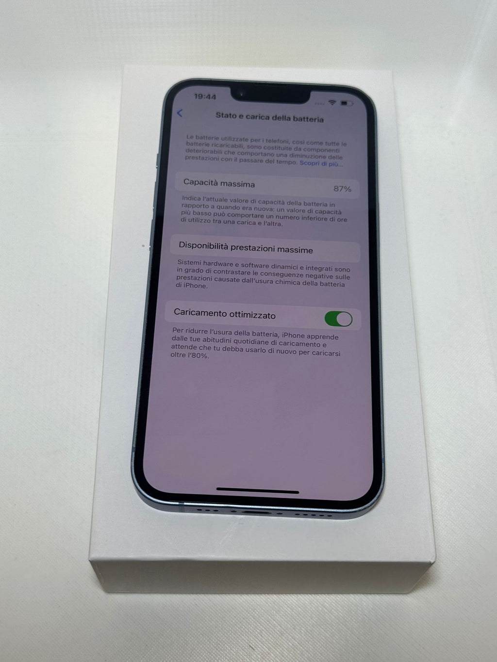 iPhone 14 128 GB blu Batteria 87%