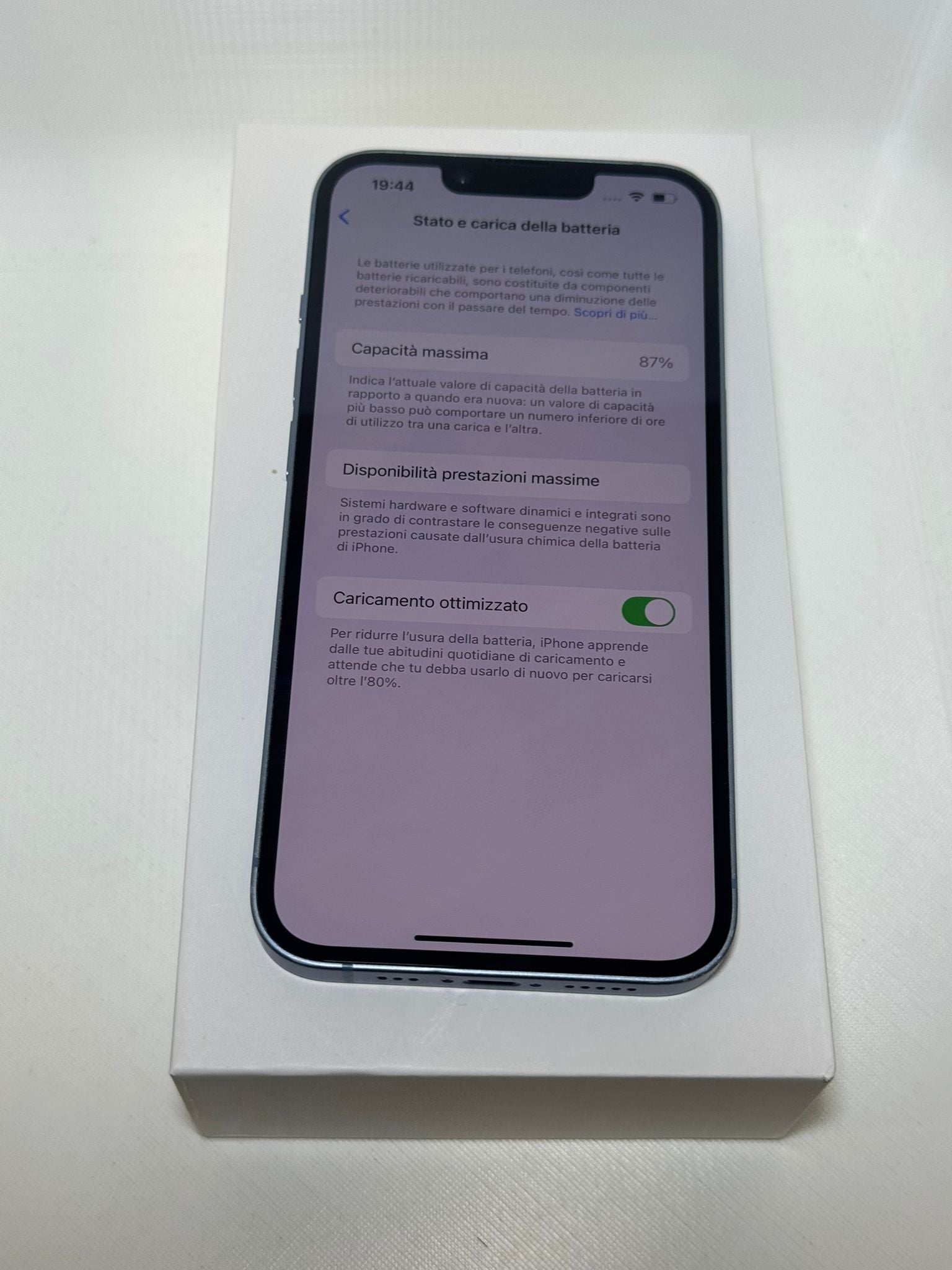 iPhone 14 128 GB blu Batteria 87%