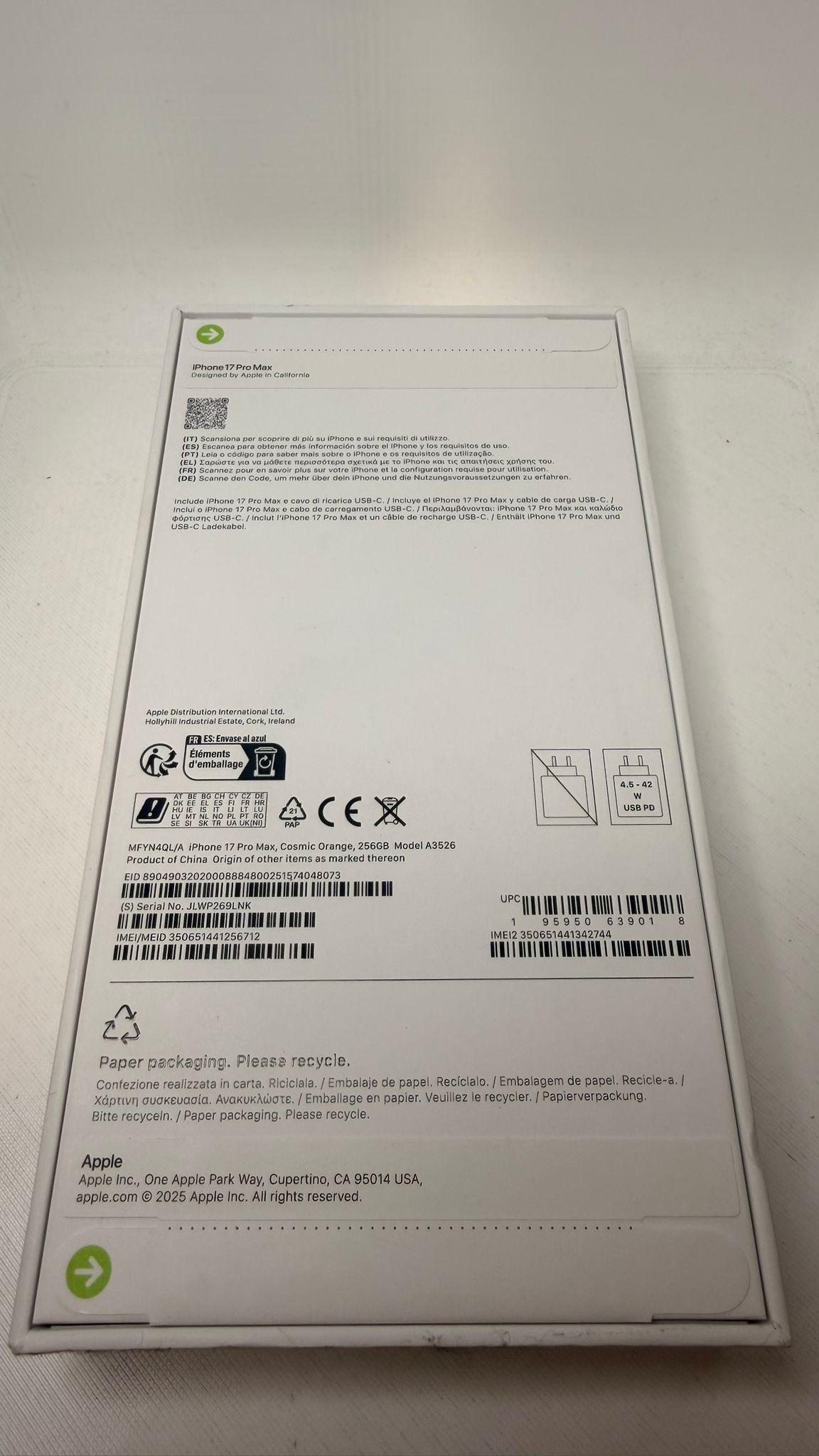 IPHONE 17 PRO MAX 256 GB ORANGE