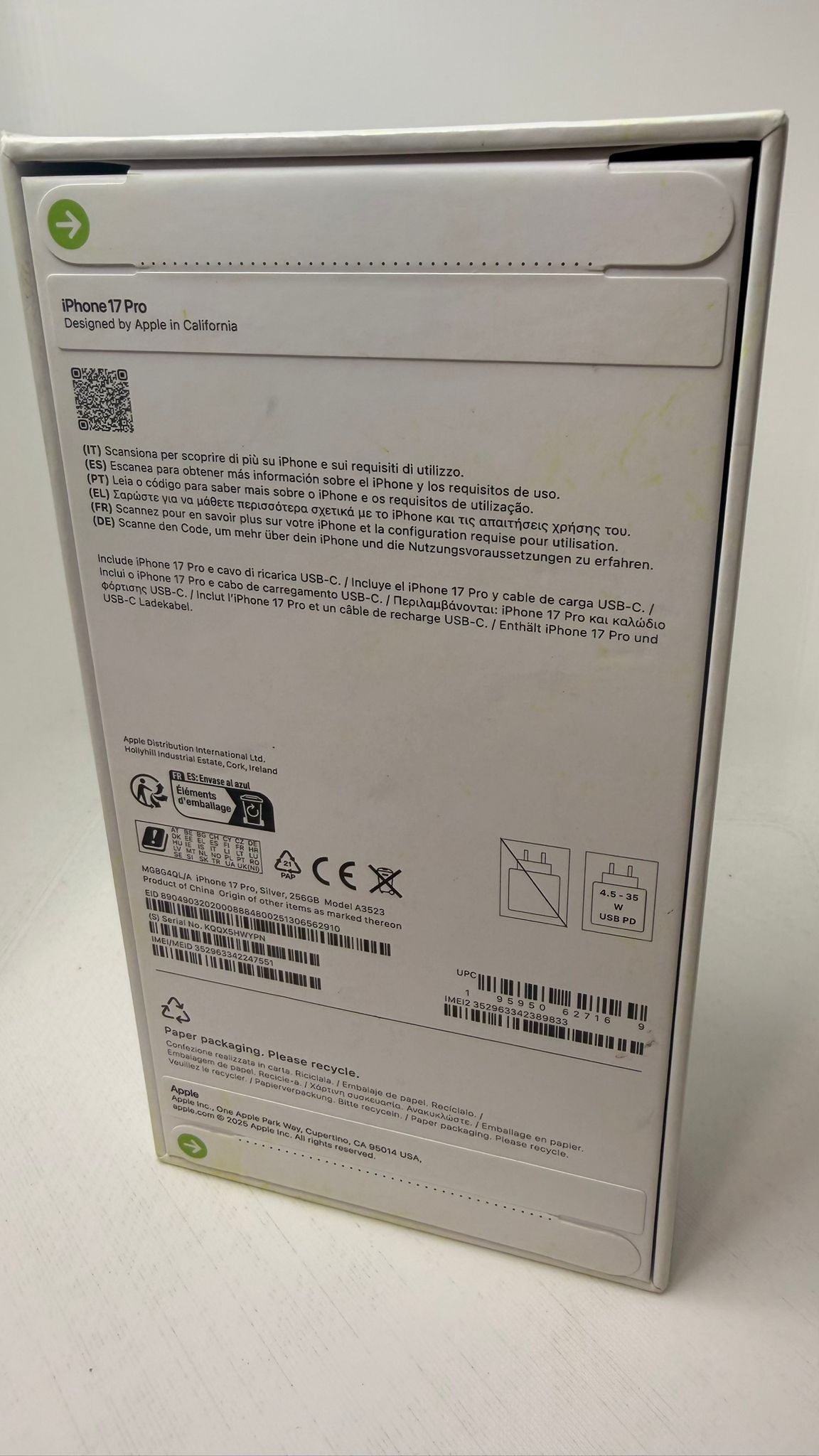 IPHONE 17 PRO 256 GB WHITE